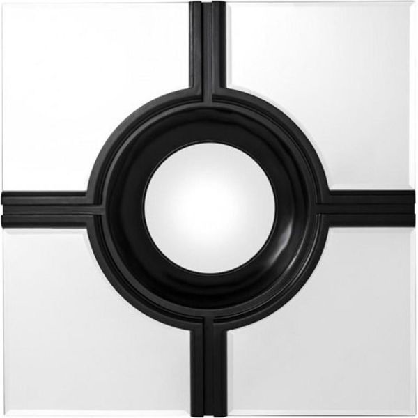 Casa Padrino Specchio Da Parete Art Deco Nero / Vetro A Specchio 61 X 61 Cm - Specchio Da Parete-image
