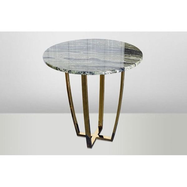 Casa Padrino Tavolino Art DéCo In Metallo Dorato/Marmo 35 X 35 Cm- Tavolino Art Nouveau - Tavolino Fiore D'arredo-image