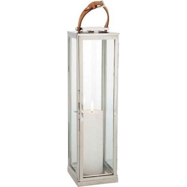 Casa Padrino Designer Deco Lantern Finitura Nichel 19 X 19 X H. 70 Cm - Qualità Lusso-image