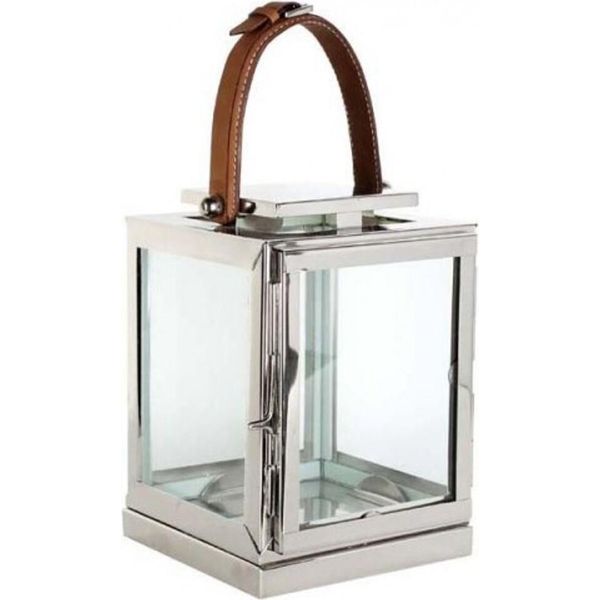 Casa Padrino Lanterna Deco Di Design Finitura Nichel 17 X 17 X H. 23 Cm - Qualità Lusso-image