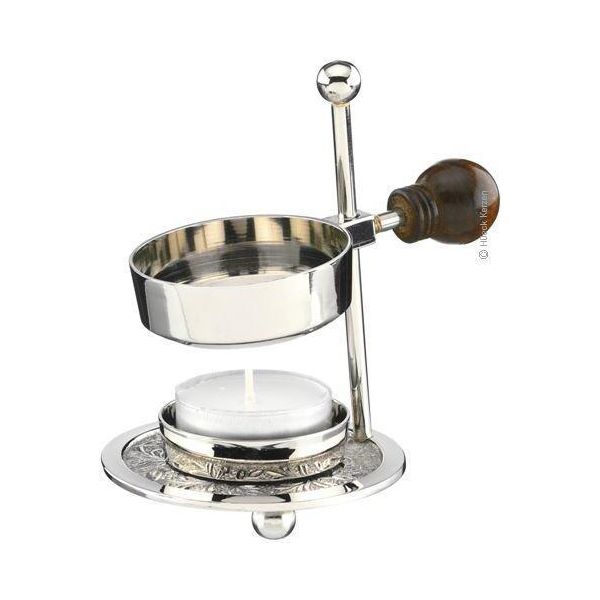 Bruciatore Di Incenso Con Manico In Legno Regolabile In Altezza Con Tea Light In Ottone Nichelato (Altezza 11 Cm)-image