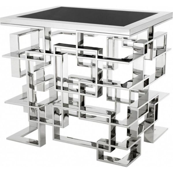 Casa Padrino Tavolino Di Design Art DéCo Con Piano In Granito Nero - Luxury Collection-image