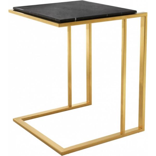 Casa Padrino Tavolino Di Design Art DéCo Oro Con Piano In Marmo Nero - Tavolini Di Design-image