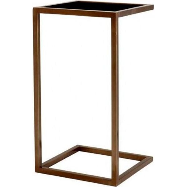 Casa Padrino Tavolino Di Design Art DéCo In Ottone Antico Con Vetro Nero - Qualità Lusso-image