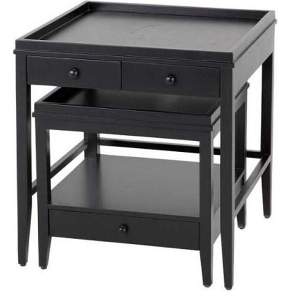 Casa Padrino Tavolino Di Design Art DéCo In Mogano, Set Di 2 Pezzi --image