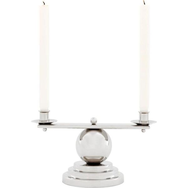 Casa Padrino Portacandele Argento 34 X H. 16,5 Cm - Accessori Di Design-image