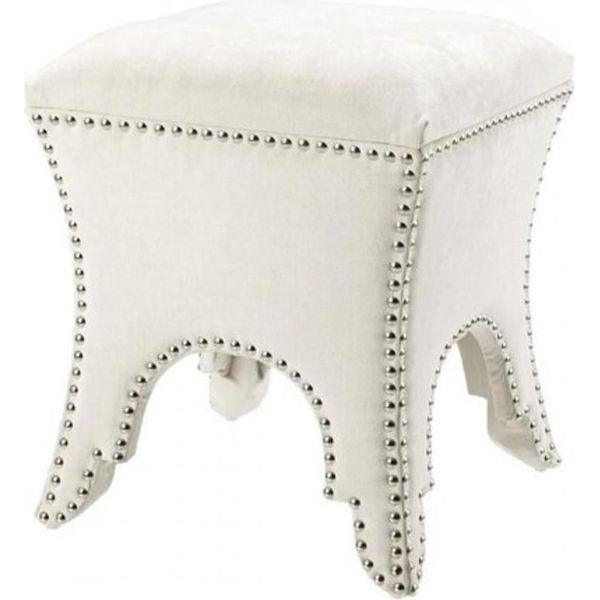 Casa Padrino Sgabello Bianco 39 X 39 X H. 45 Cm - Qualità Lusso-image