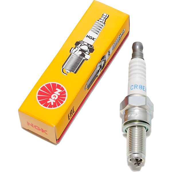 Candela Ngk CR8EKB Con Soppressione Delle Interferenze, Filettatura Lunga 19,0 Mm Ø 10,0 Mm Elettrodo A 2 Masse, Dado Di Collegamento Sae Fisso, 4374-image