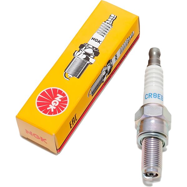 Candela Ngk CR8EB Con Soppressione Delle Interferenze, Filettatura Lunga 19,0 Mm Ø 10,0 Mm, Dado Di Collegamento Sae Fisso, 7784 Compatibile Con-image
