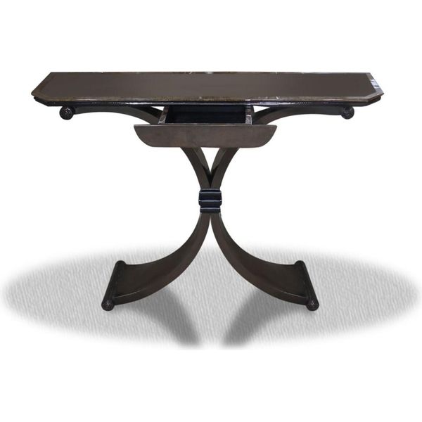 Tavolino Casa Padrino Con Cassetto Nero 100 X 35 X H. 85 Cm - Tavolino-image