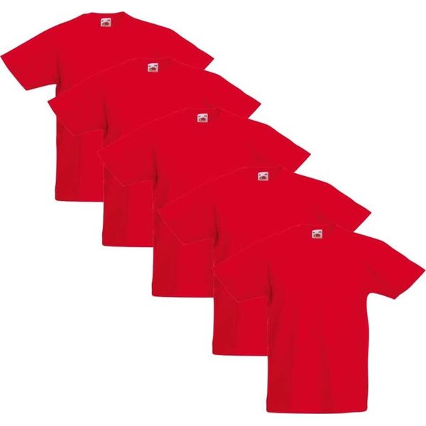 Fruit Of The Loom Kinder-T-Shirt Original 5 Stk. Rot GrößE 128-image