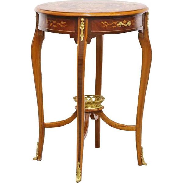Casa Padrino Tavolino Barocco Con Cassetti Intarsiati Marrone 60 X 86 Cm - Tavolino In Stile Antico - Edizione Limitata-image