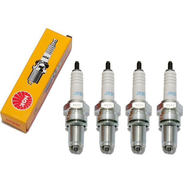 Set Di Candele Di Accensione Ngk 4X JR9C Con Soppressione Delle Interferenze, Filettatura Lunga 19,0 Mm Ø 12,0 Mm Esagono 18,0 Mm, Distanza Tra Gli Elettrodi 0,75 Mm, Potere Calorifico 9, 6193-image