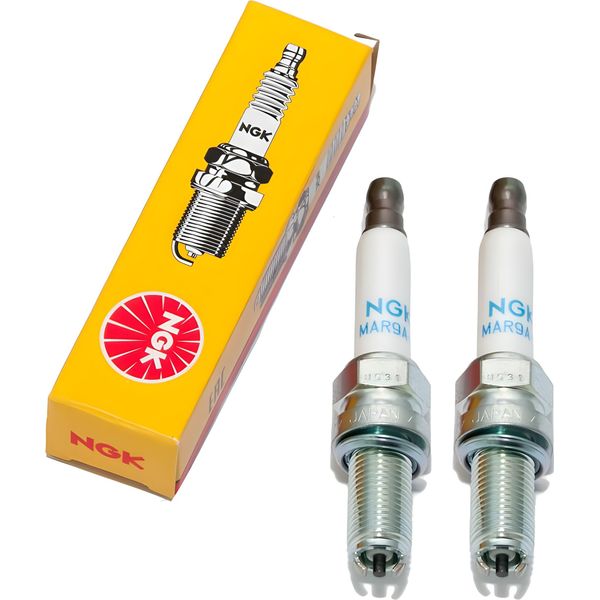 Set Di Candele Ngk 2X MAR9A-J Candela Di Accensione Con Soppressione Delle Interferenze, Filettatura Lunga 19,0 Mm Ø 10,0 Mm Esagono 14,0 Mm, Elettrodo A 2 Masse Distanza Tra Gli Elettrodi 0,75 Mm, Potere Calorifico 9, 6869-image