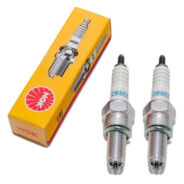 Set Di Candele Di Accensione Ngk 2X CR8EK Con Soppressione Delle Interferenze, Filettatura Lunga 19,0 Mm Ø 10,0 Mm Esagono 16,0 Mm, Distanza Tra Gli Elettrodi A 2 Masse 0,75 Mm, Potere Calorifico 8, 3478-image