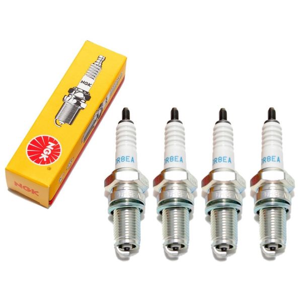 Set Di Candele Di Accensione Ngk 4X DR8EA Con Soppressione Delle Interferenze, Filettatura Lunga 19,0 Mm Ø 12,0 Mm Esagono 18,0 Mm, Distanza Tra Gli Elettrodi 0,75 Mm, Potere Calorifico 8, 6847 / 7162-image