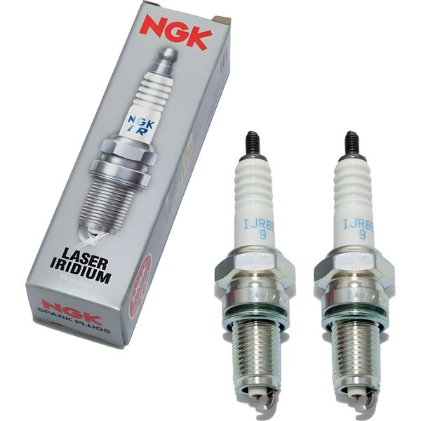 Set Di Candele Ngk 2X IJR8B9 Candela All'iridio Soppressa, Filettatura Lunga 19,0 Mm Ø 12,0 Mm Esagono 18,0 Mm, Distanza Tra Gli Elettrodi 0,90 Mm, Potere Calorifico 8, Dado Di Raccordo Sae Fisso, 4873-image