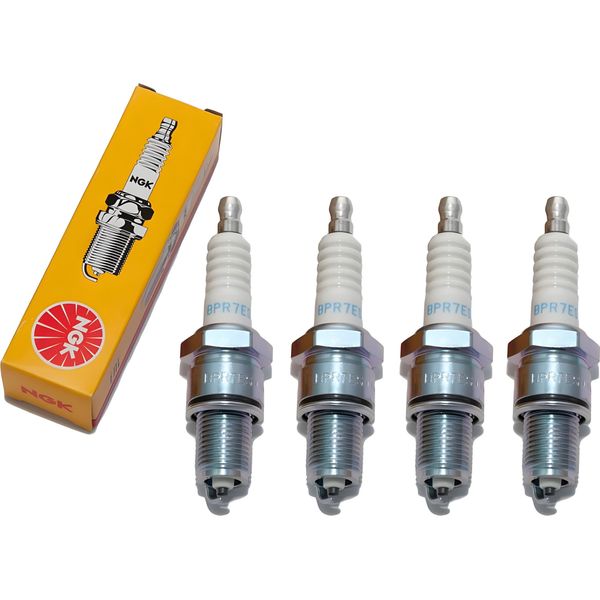Set Di Candele Di Accensione Ngk 4X BPR7ES Con Soppressione Delle Interferenze, Filettatura Lunga 19,0 Mm Ø 14,0 Mm Esagono 20,8 Mm, Distanza Tra Gli Elettrodi 0,85 Mm, Potere Calorifico 7, 2023 / 97416-image