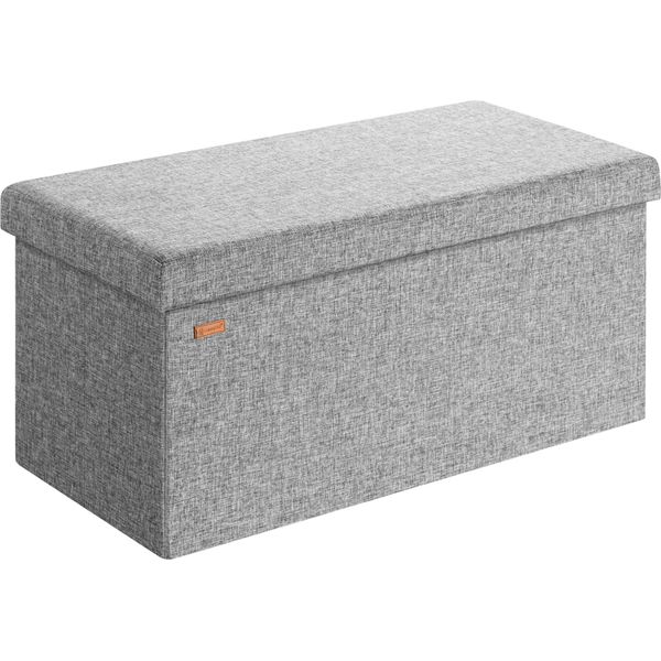 Casaria® Pouf Salvaspazio 80X40X40Cm Panca Poggiapiedi Portaoggetti Fodera Imbottita Pelle Finta Camera Soggiorno Corridoio-image