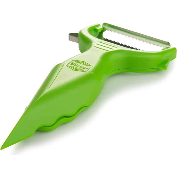BöRner 6 In 1 Pelapatate Per Guarnire In Verde Pelapatate Per Frutta E Verdura Pelapatate Per Asparagi Pelapatate Per Cetrioli Grattugia Vegana Grattugia Per Verdure, Colore:Bianco-image