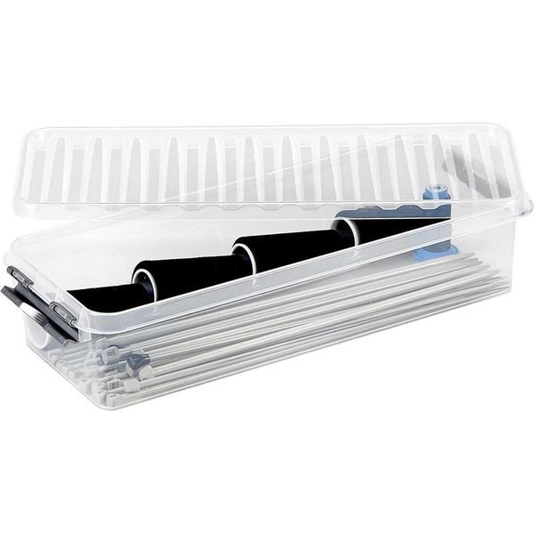 Cassetta Di Stoccaggio Sunware Q-Line 6,5 Litri In Plastica Trasparente/Grigia Con Coperchio-image