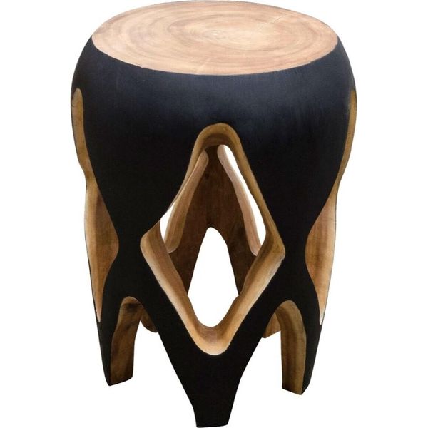 Tavolino Casa Padrino Nero / Colori Naturali 40 X H. 54,5 Cm - Mobili Soggiorno-image