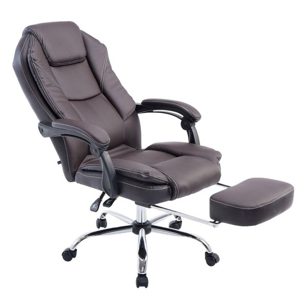Clp BüRostuhl Ergonomisch Mit FußAblage Castle, Schreibtischstuhl Gepolstert Kunstleder, Drehstuhl HöHenverstellbar Bis 130 Kg Belastbar-image