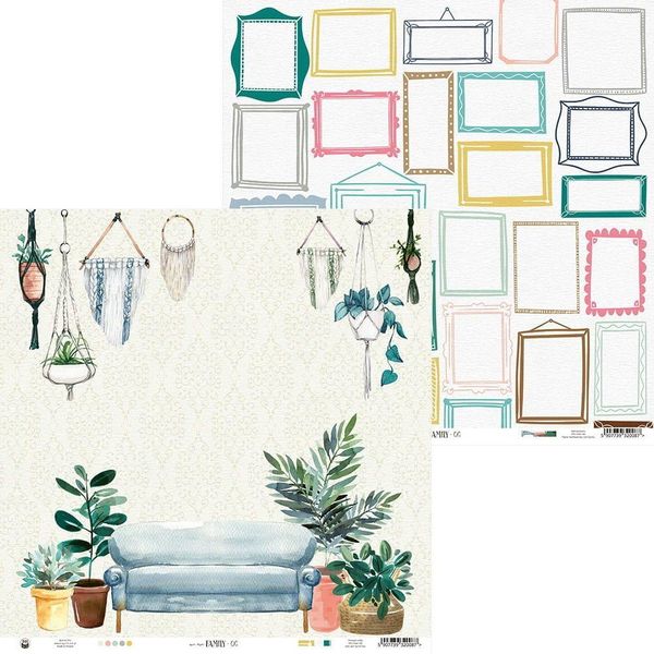 P13 30,5X30,5Cm Carta Bifacciale Per Scrapbooking 240G Siamo Una Famiglia 06-image