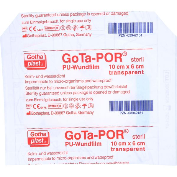 Gota-Por Sterile 10 Cm X 6 Cm Pellicola Trasparente Inpoliuretanoper Ferite, 1 Cerotto-image