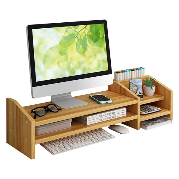 Alzata Per Monitor Fleau - Supporto Per Laptop - Alzata Per Schermo - Organizzatore Per Scrivania - Supporto Per Monitor - Alzata Per Schermo - Legno-image