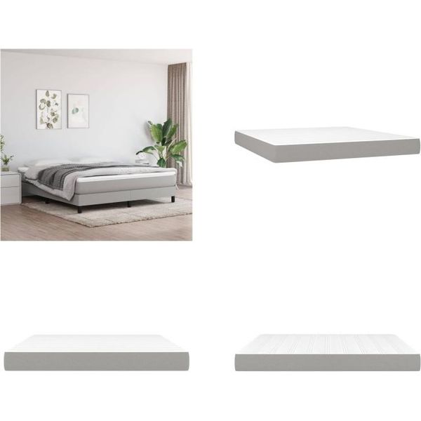 Vidaxl Materasso A Molle Insacchettate Grigio Chiaro 180X200X20 Cm In Tessuto - Materasso A Molle Insacchettate - Materassi A Molle Insacchettate - Materasso - Mobili Per La Camera Da Letto-image