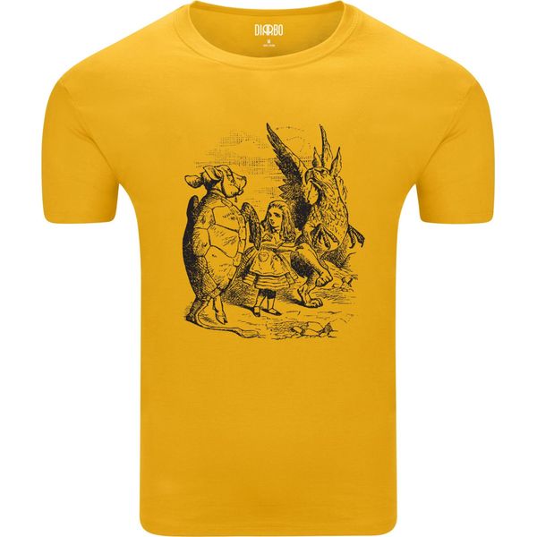 Diarbo T-Shirt Uomo Con Stampa Alice Nel Paese Delle Meraviglie Alice Che Cammina Giallo Taglia M-image