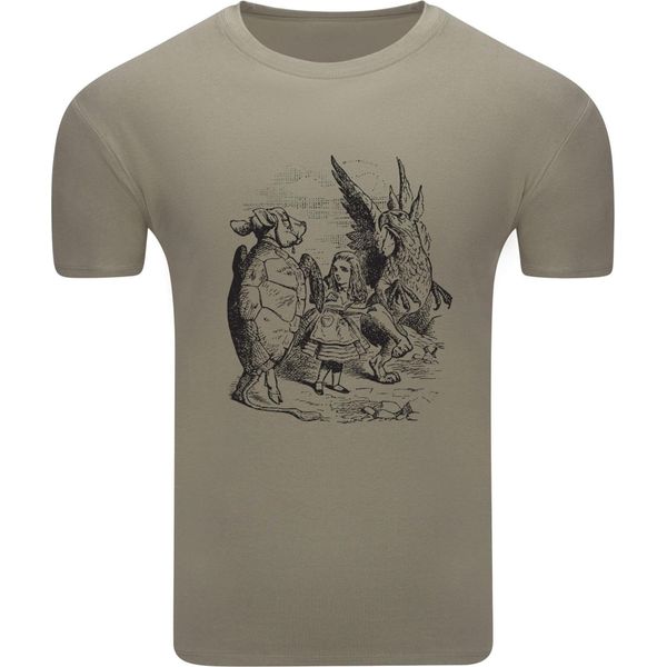 Diarbo T-Shirt Uomo Con Stampa Alice Nel Paese Delle Meraviglie Alice Che Cammina Khaki Taglia Xl-image