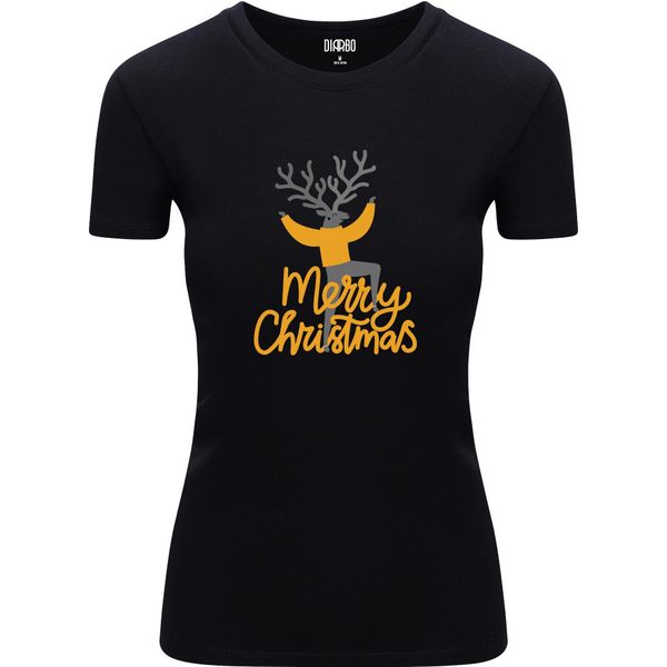 Diarbo T-Shirt Donna Natale Regalo Natale Cervo Nero Taglia M-image