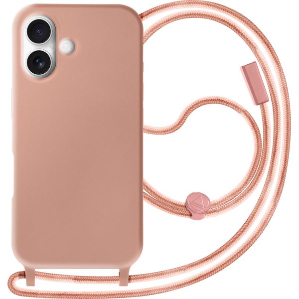 Avizar, Custodia A Catena Semirigida Soft Touch Per Apple Iphone 16 Plus, Oro Rosa-image
