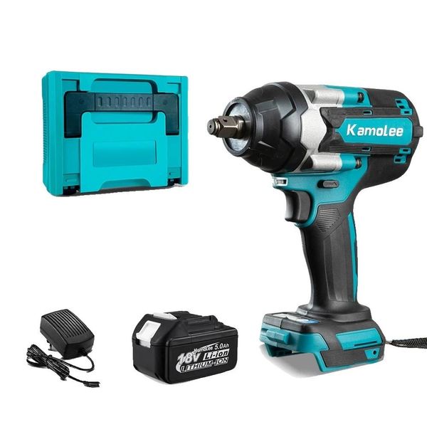 Avvitatore A Impulsi Elettrico Senza Spazzole, Coppia Di 1200 Nm, Batteria Ricaricabile Agli Ioni Di Litio, 1X5.0Ah In Plastica, Eu-image