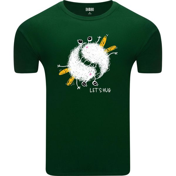 Diarbo T-Shirt Da Uomo Con Stampa Classica Api Accoglienti Verde Scuro Taglia L-image