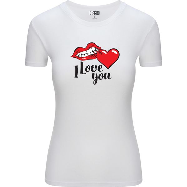 Diarbo T-Shirt Da Donna Con Stampa Classica Ich Liebe Dich Bianca Taglia M-image