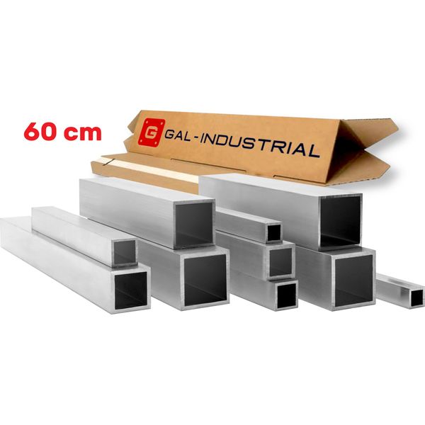 GAL-INDUSTRIAL | Tubo Quadrato In Alluminio - 15X15X2 Mm - 60 Cm - Taglio Su Misura-image