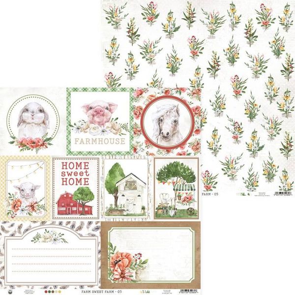 P13 30,5X30,5Cm Doppelseitig Carta Per Scrapbooking Designpapier 240G, Fattoria Dolce Fattoria 05-image