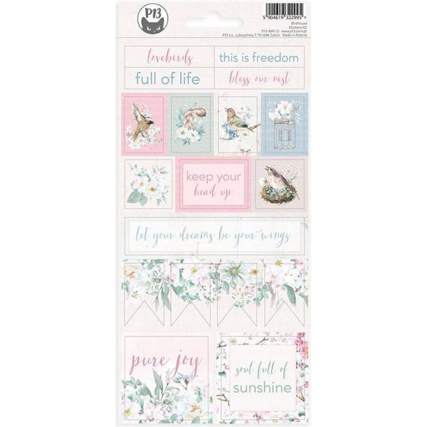 P13 Craft Stickers Adesivi Decorativi Per Bullet Journal Scrapbooking, Birdhouse 02 10,5 X 23 Cm-image
