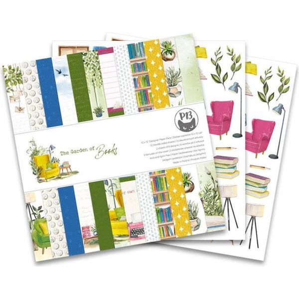 P13 Set 12 Blatt 30,5X30,5Cm Doppelseitig Scrapbooking Papier 240G, Il Giardino Dei Libri-image