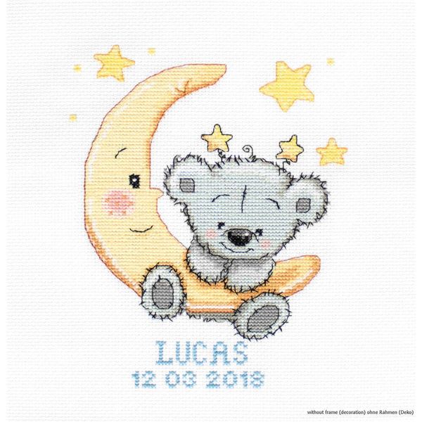 Luca-S Set Per Punto Croce "Lucas Per La Nascita Di Un Bambino"", Schema Contato, 13X16,5 Cm"-image