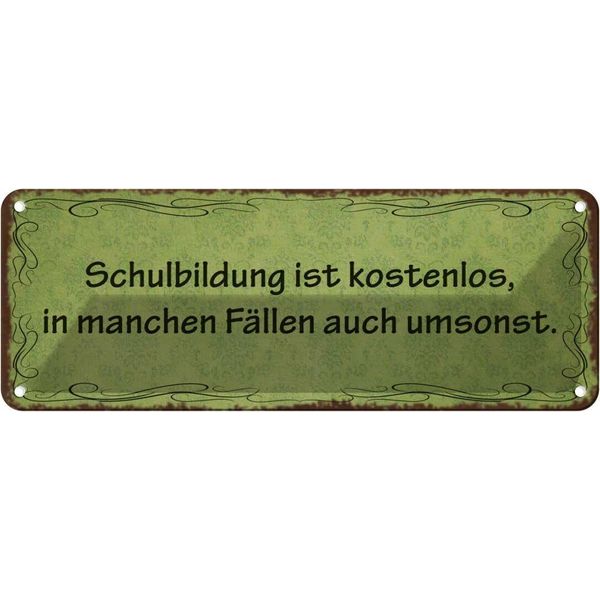 Vianmo Insegna Di Latta 10X27 Cm Schulbildung Kostenlos Umsonst-image
