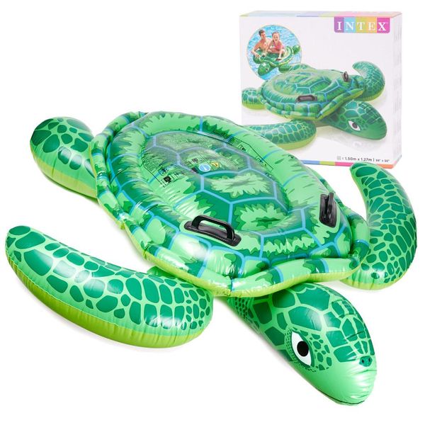 Materassino Gonfiabile Per Bambini Con Maniglie Tartaruga 150 Cm 3+ Intex-image