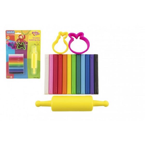 Plastilina Per Modellazione Nara 100G 12Pz Con Matrici 2Pz Con Rullo-image