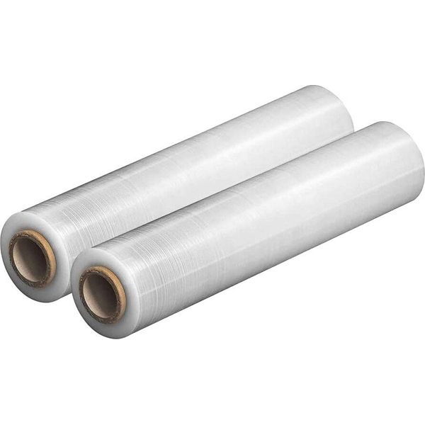 V1 Trade Film Stretch Rotolo Di Film Estensibile Trasparente - 2 Wrap Film - Film Estensibile A Mano 285M/50Cm Materiale Da Imballaggio - Film Da Imballaggio In Rotolo - Film Per Mobili - Film Per Traslochi - Film Per Traslochi-image