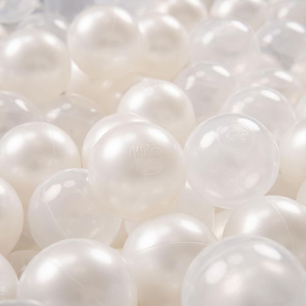 Kiddymoon Palline Da Piscina Per Bambini Palline Di Plastica Per Bambini Palline Da Gioco Da 6Cm Eu, Perla/Trasparente, 300 Palline/6Cm-image