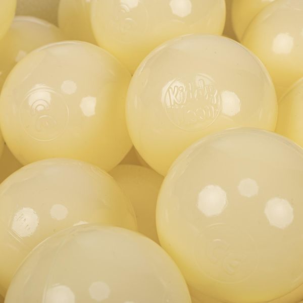 Kiddymoon 200 Palline/7Cm Per Bambini Palline Da Gioco Per Il Bagnetto Palline Di Plastica Semplici Eu, Giallo Pastello-image