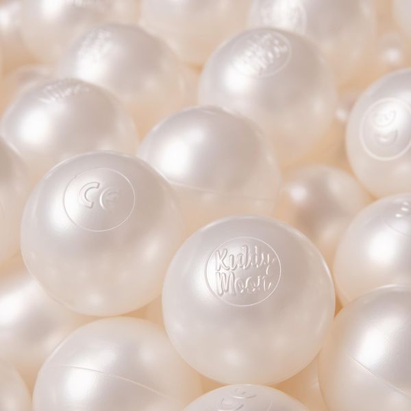 Kiddymoon 200 Palline Per Bambini ∅ 6Cm Per Giochi Di Biliardo Palline Di Plastica Per Bambini Eu, Perla-image